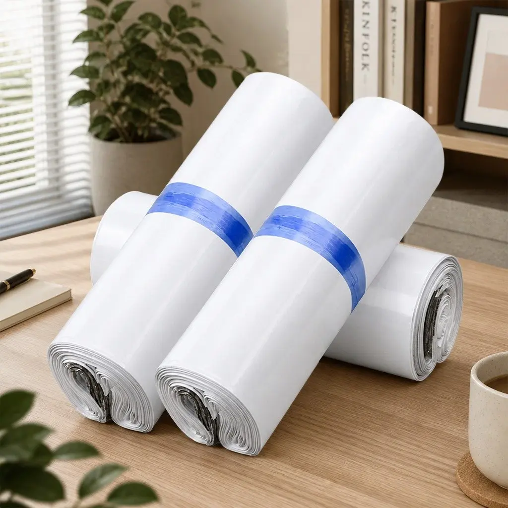 Poly Post Mailer Plastic Satchel Bags Self Sealing 60x65cm White Black