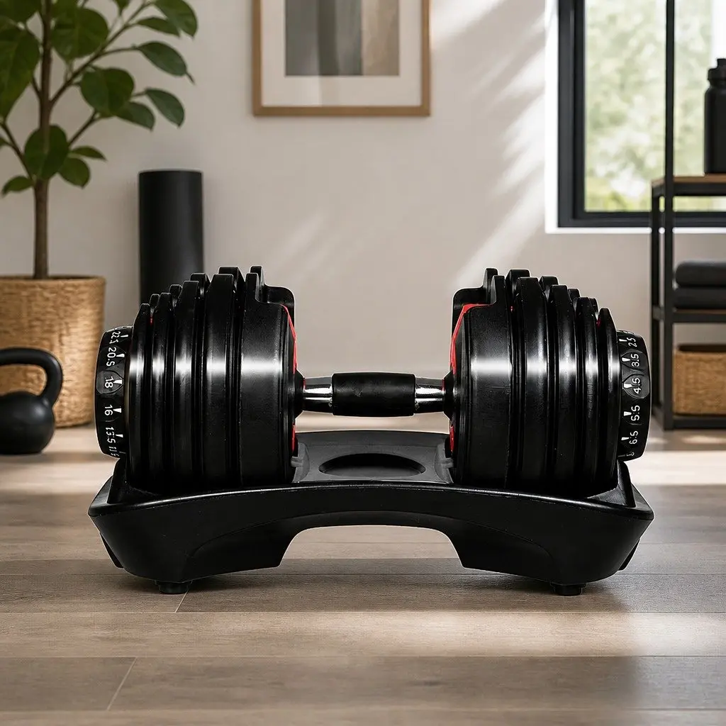 Adjustable Dumbbell Set 24kg Home Gym Training Strength Black