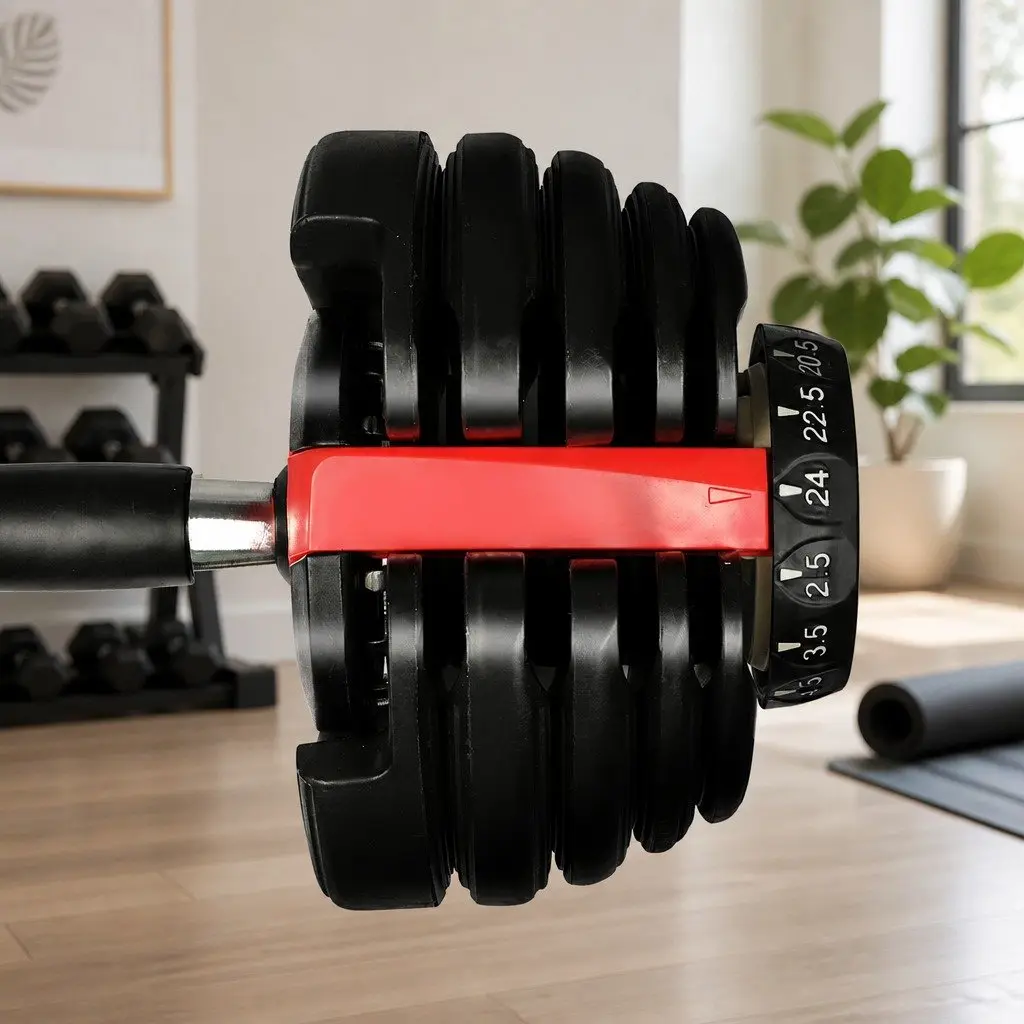 Adjustable Dumbbell Set 24kg Home Gym Training Strength Black