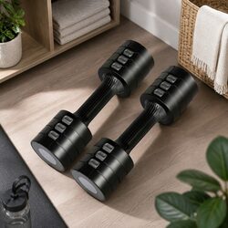 Adjustable Dumbbells 1kg to 5kg Pair Home Gym Training Weight Set Black