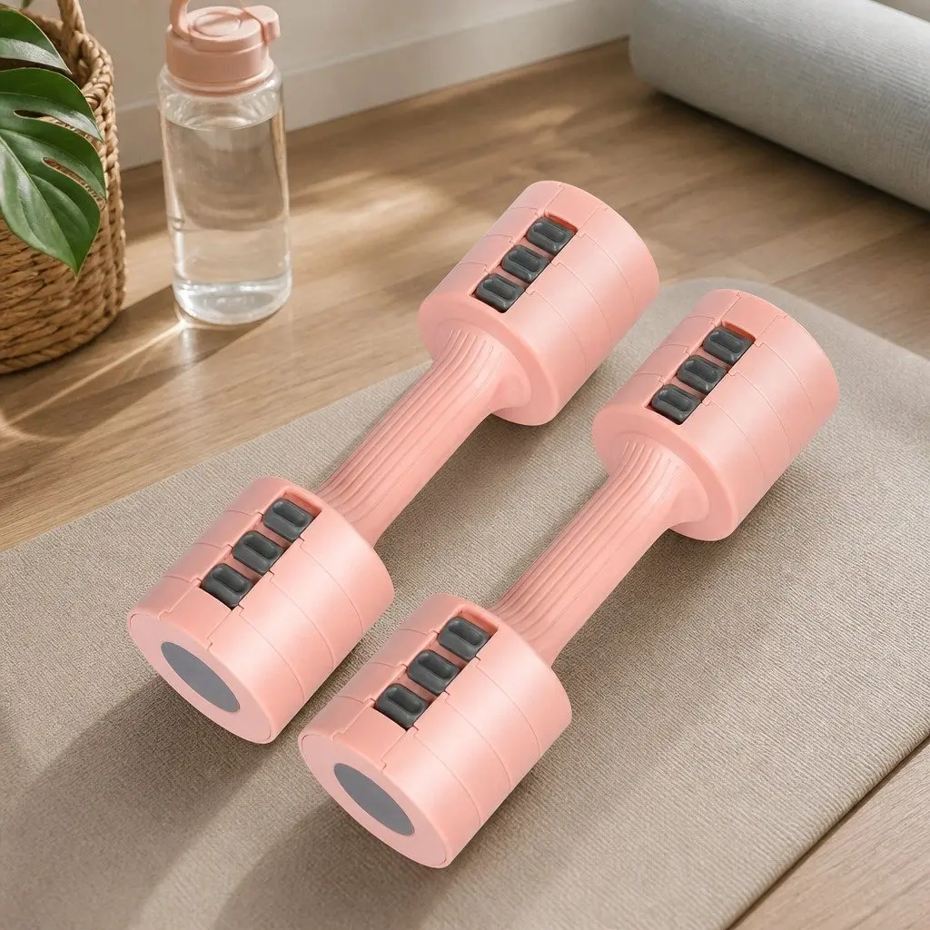 Adjustable Dumbbells Set 1kg-5kg Pink