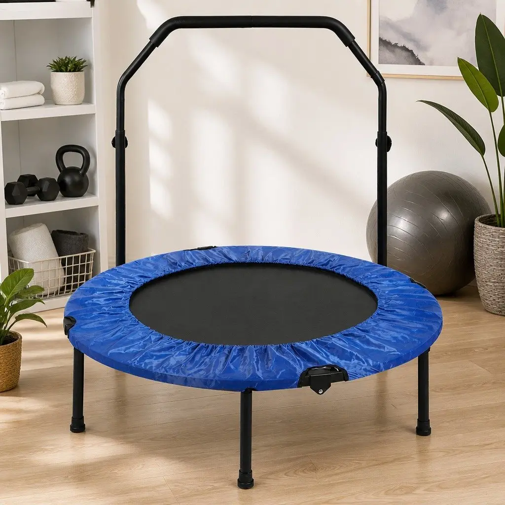 Foldable Mini Trampoline Fitness Rebounder 40 Inch Black