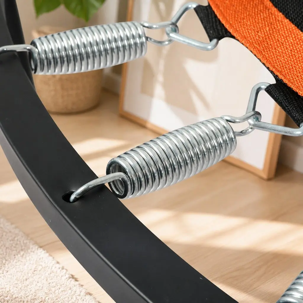 Mini Trampoline 48 Inch Round Exercise Rebounder Foldable Black and Orange