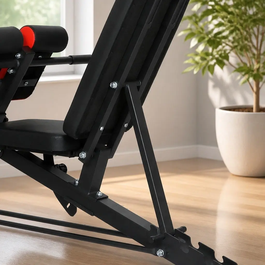 Adjustable Weight Bench Multi-Purpose Home Gym Workout Incline Decline Flat Black Red