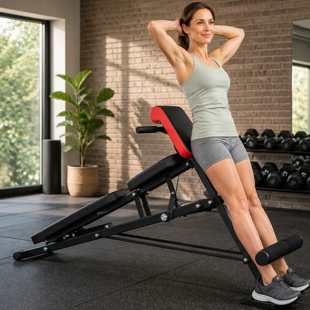 Adjustable Weight Bench Multi-Purpose Home Gym Workout Incline Decline Flat Black Red