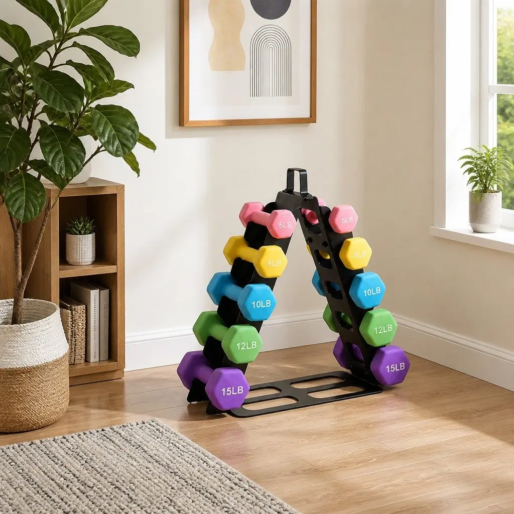 5 Pair Dumbbell Rack for Home Workouts