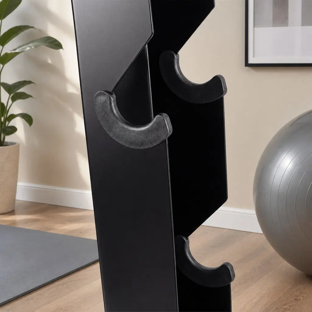 Dumbbell Rack A-Frame Stand Heavy Duty Steel 6 Tier Black