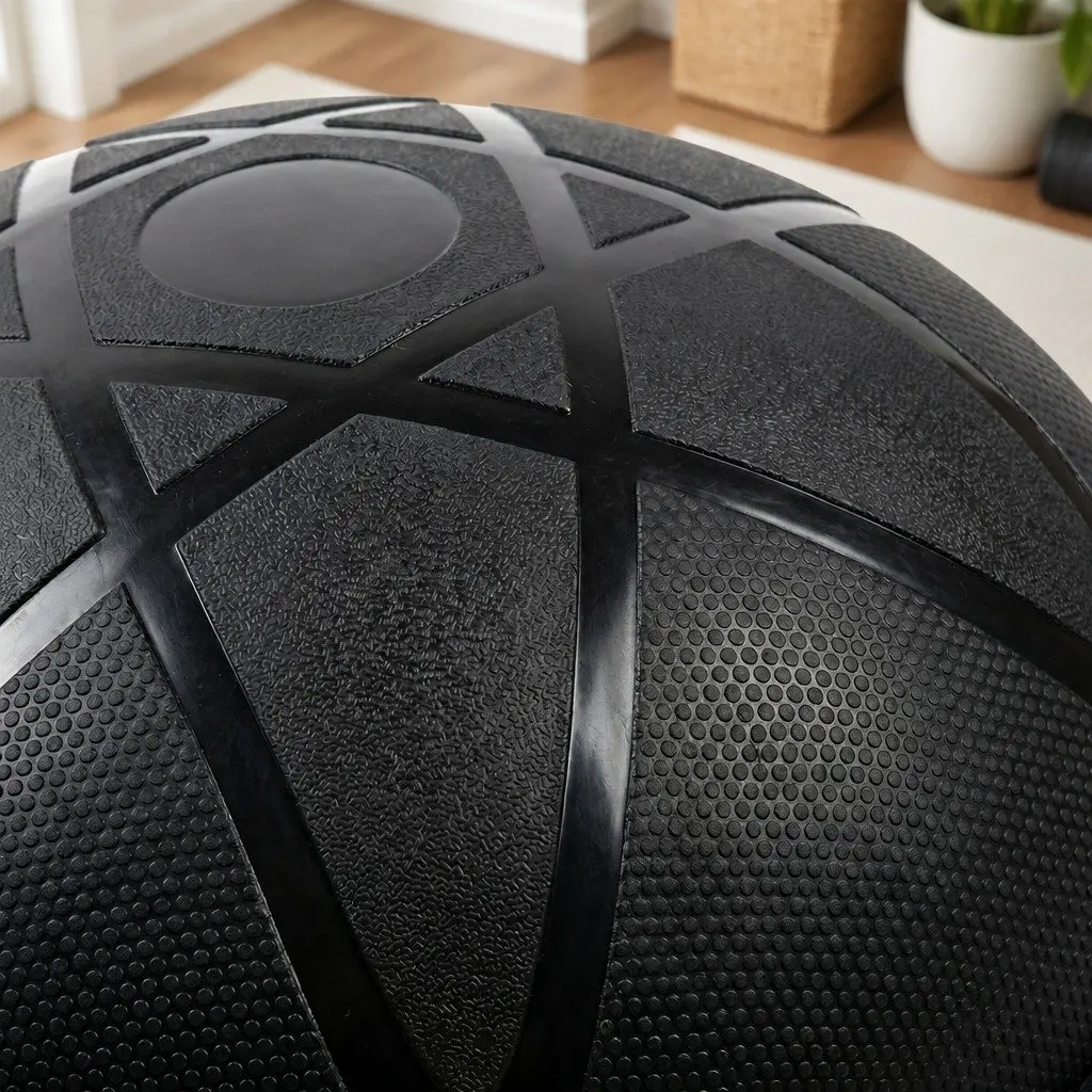 Half Balance Ball Core Trainer with 2 Resistance Bands 58cm Black