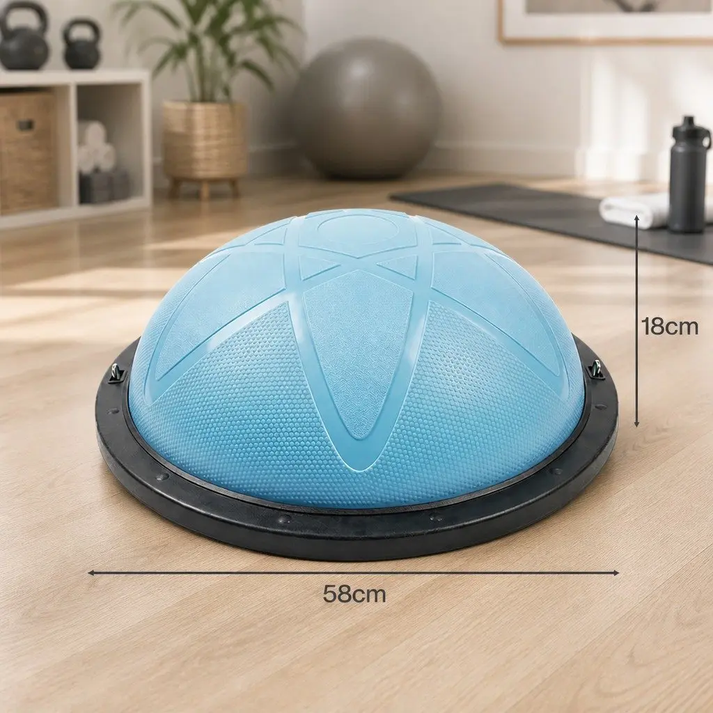 Half Balance Ball Yoga Trainer Core Stability Exercise Equipment 58cm Blue