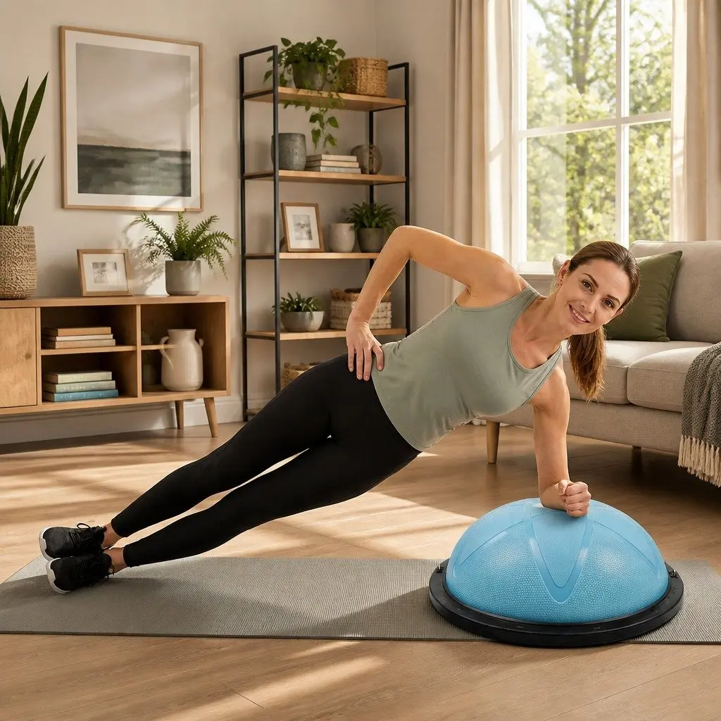 Half Balance Ball Yoga Trainer Core Stability Exercise Equipment 58cm Blue
