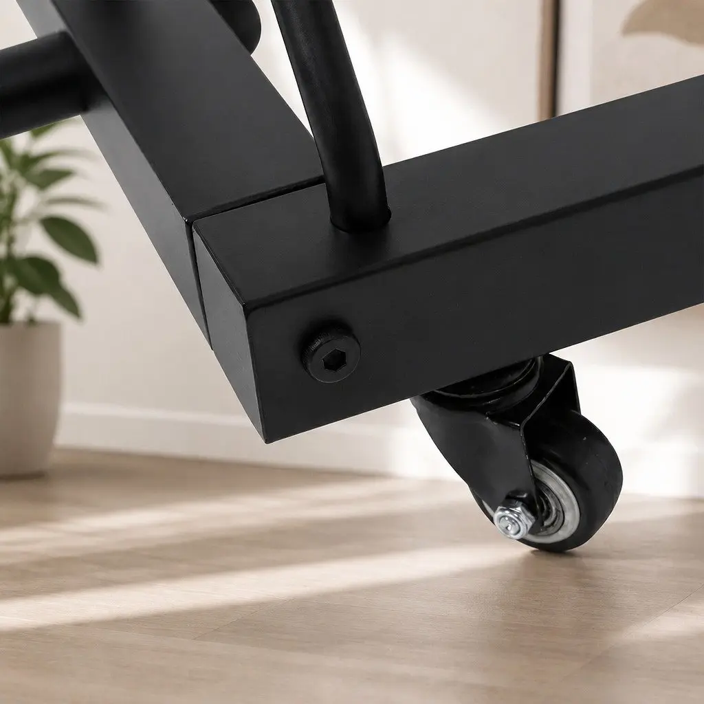 Horizontal Bumper Plate Rack with Wheels Barbell Weight Storage Olympic Plates