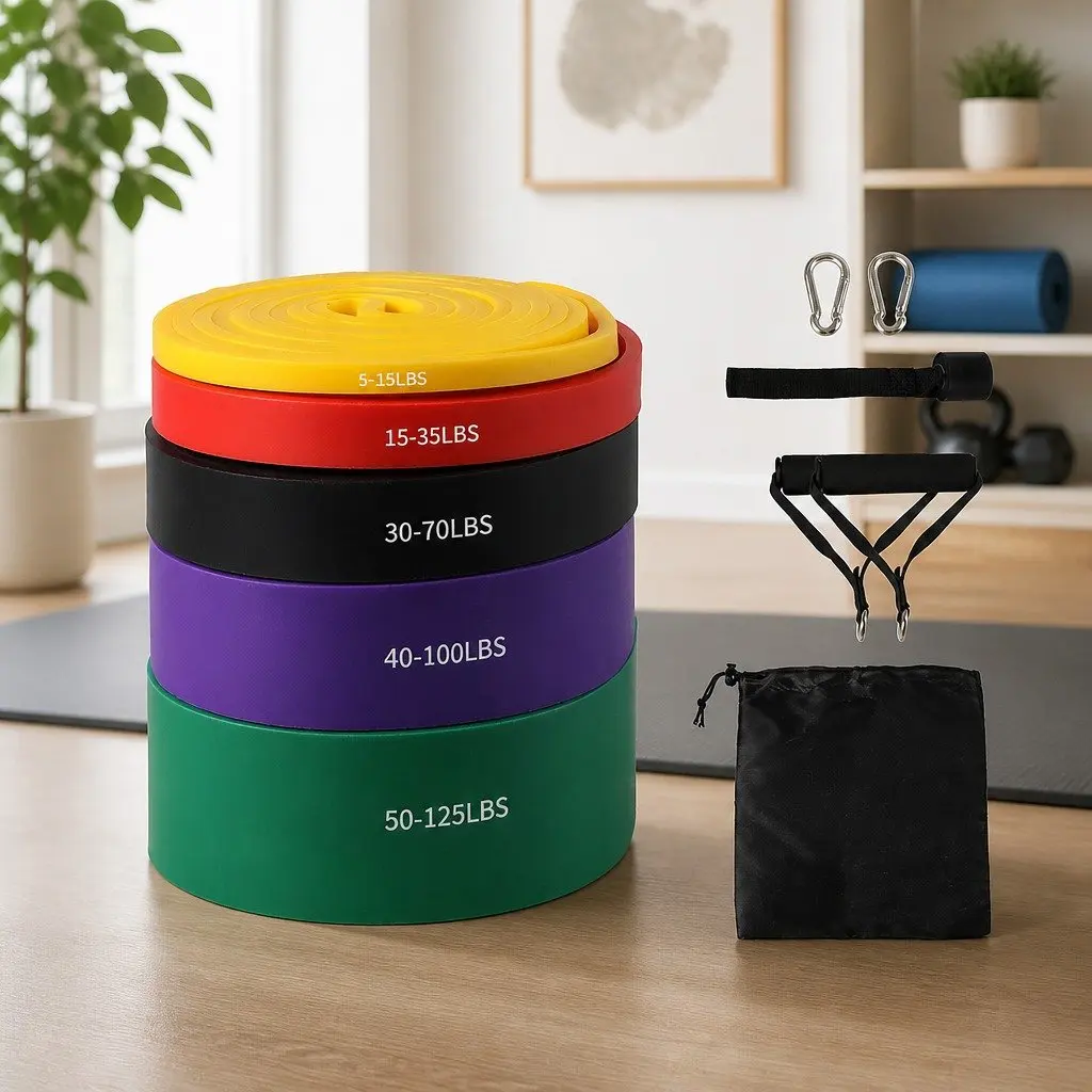 Resistance Bands Set 5 Piece Heavy Duty Workout Training Yoga Stretch