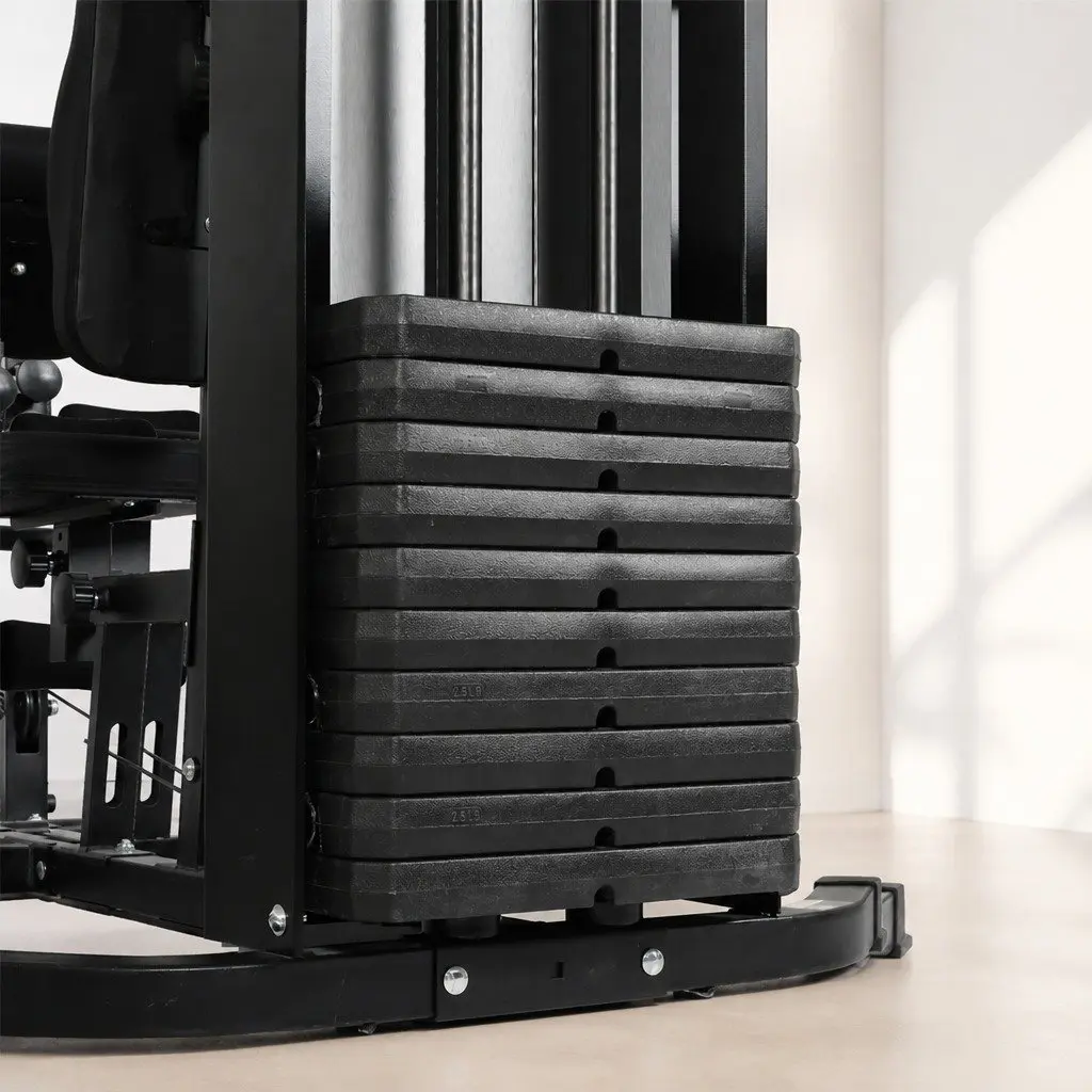 Multi-Station Strength Training Machine Home Gym Equipment 60kg Black