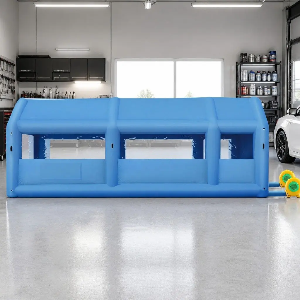 Inflatable Spray Paint Booth Tent 10x5x3.5m Professional Garage Workstation Navy Blue