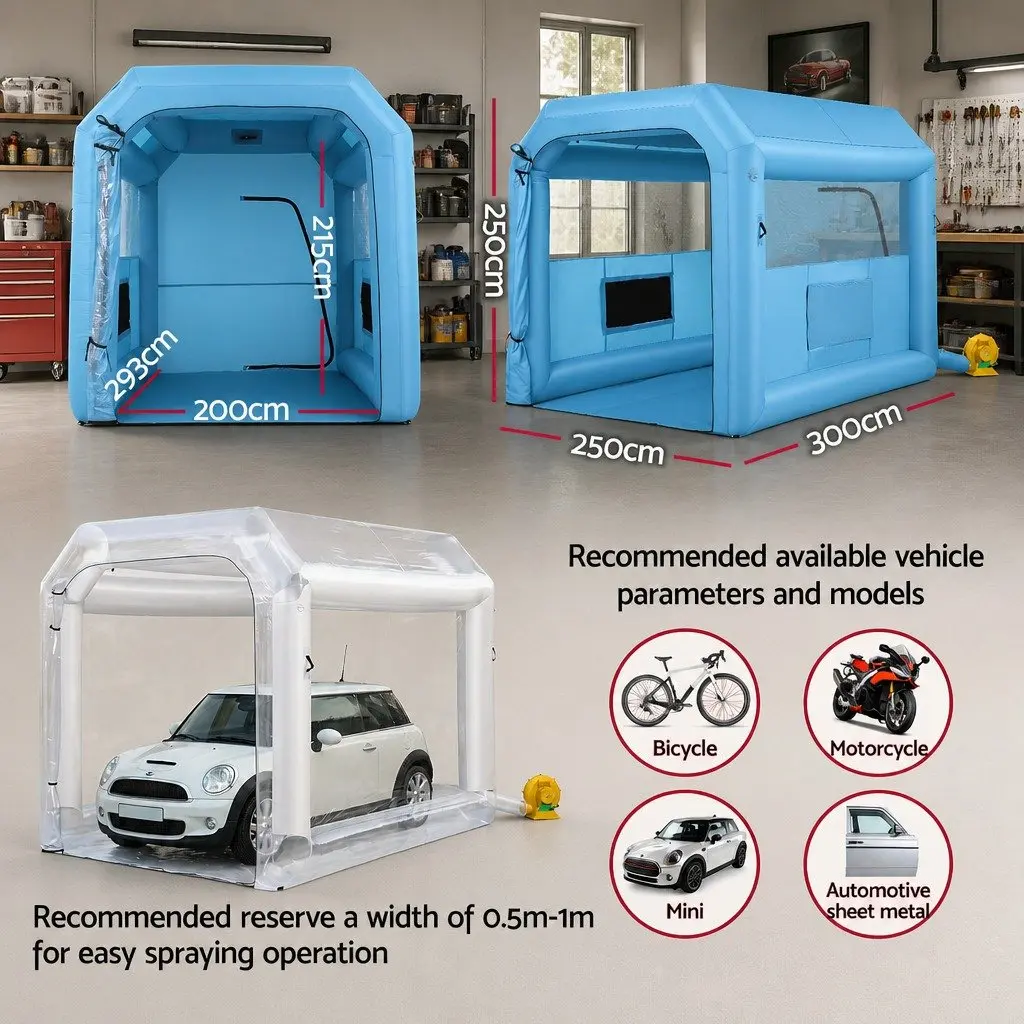 Inflatable Paint Booth 2.5x2.5x3M Spray Booth Blue