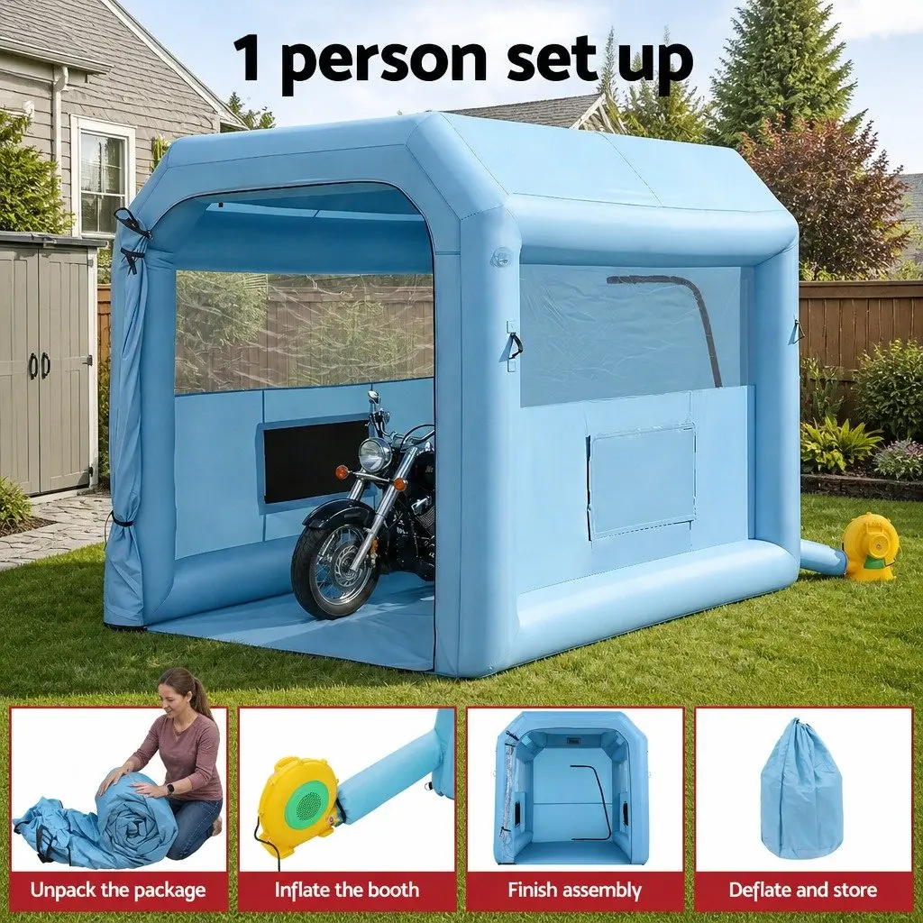 Inflatable Paint Booth 2.5x2.5x3M Spray Booth Blue