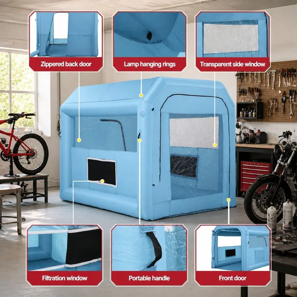 Inflatable Paint Booth 2.5x2.5x3M Spray Booth Blue