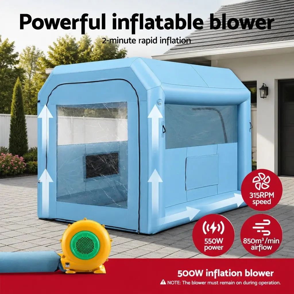 Inflatable Paint Booth 2.5x2.5x3M Spray Booth Blue