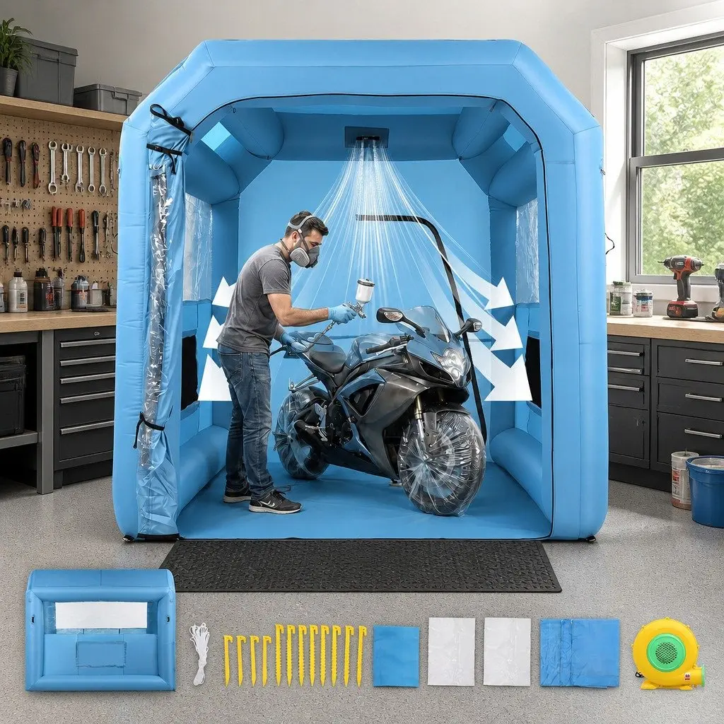 Inflatable Paint Booth 2.5x2.5x3M Spray Booth Blue