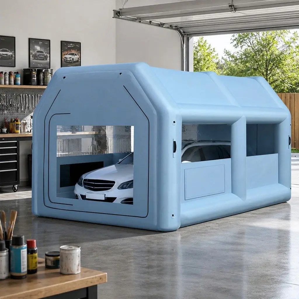 Inflatable Spray Paint Booth 4x3m Automotive Painting Tent Blue