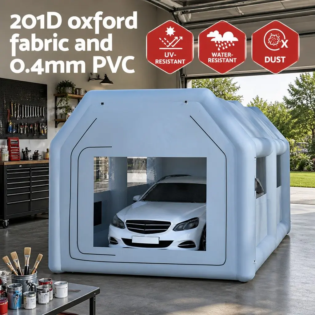 Inflatable Spray Paint Booth 4x3m Automotive Painting Tent Blue