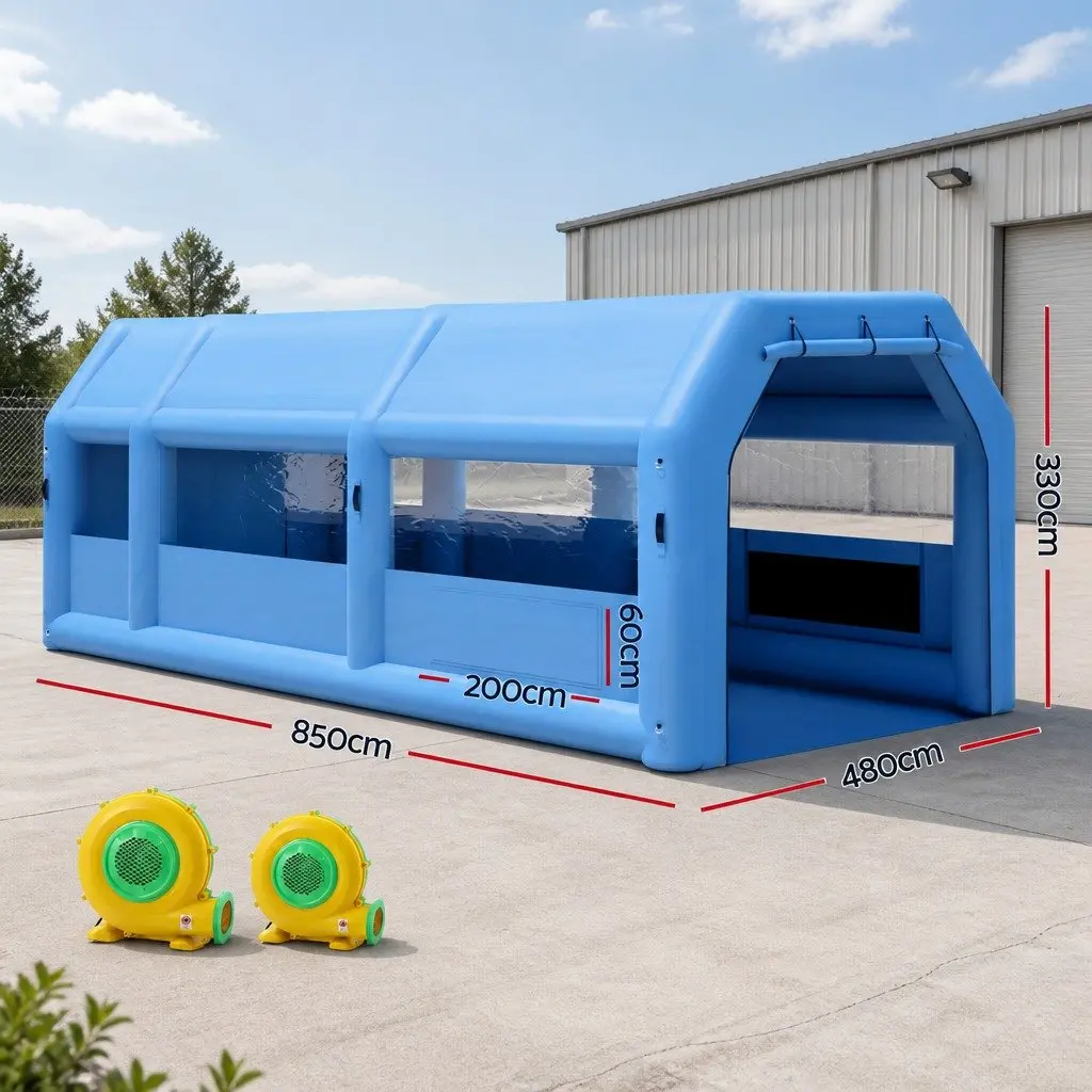 Inflatable Paint Booth Spray Tent 8.5x4.8m Navy Blue