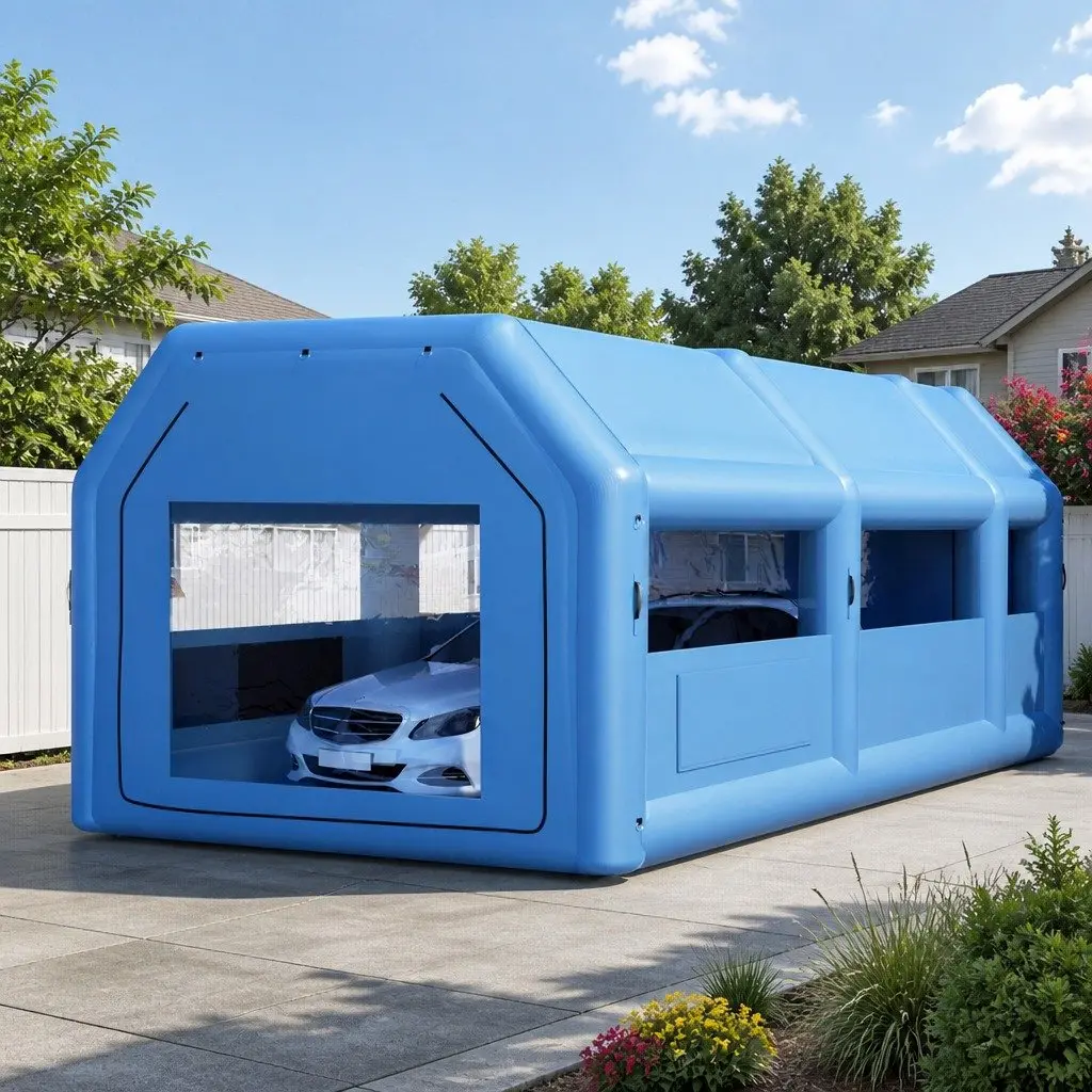 Inflatable Paint Booth Spray Tent 8.5x4.8m Navy Blue