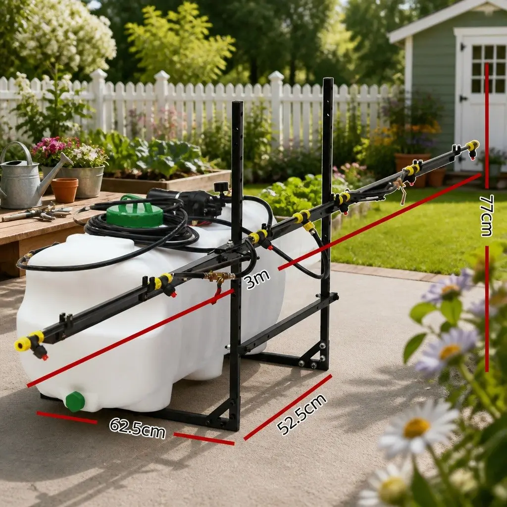 Weed Sprayer 100L Tank 3M Boom ATV Garden Spray Pesticide Herbicide Black