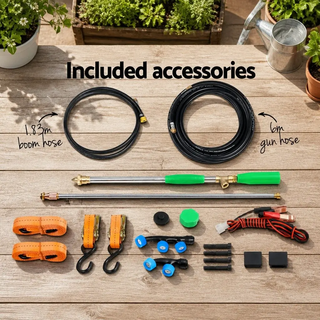 100L Weed Sprayer 5M Boom Garden Spray Tank 12V Pump ATV Quad Bike Mower Mount White Black