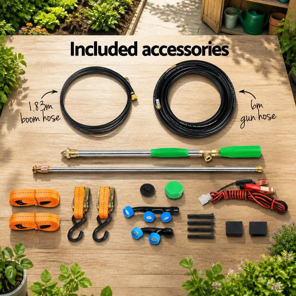 100L Weed Sprayer 5M Boom Garden Spray Tank 12V Pump ATV Quad Bike Mower Mount White Black