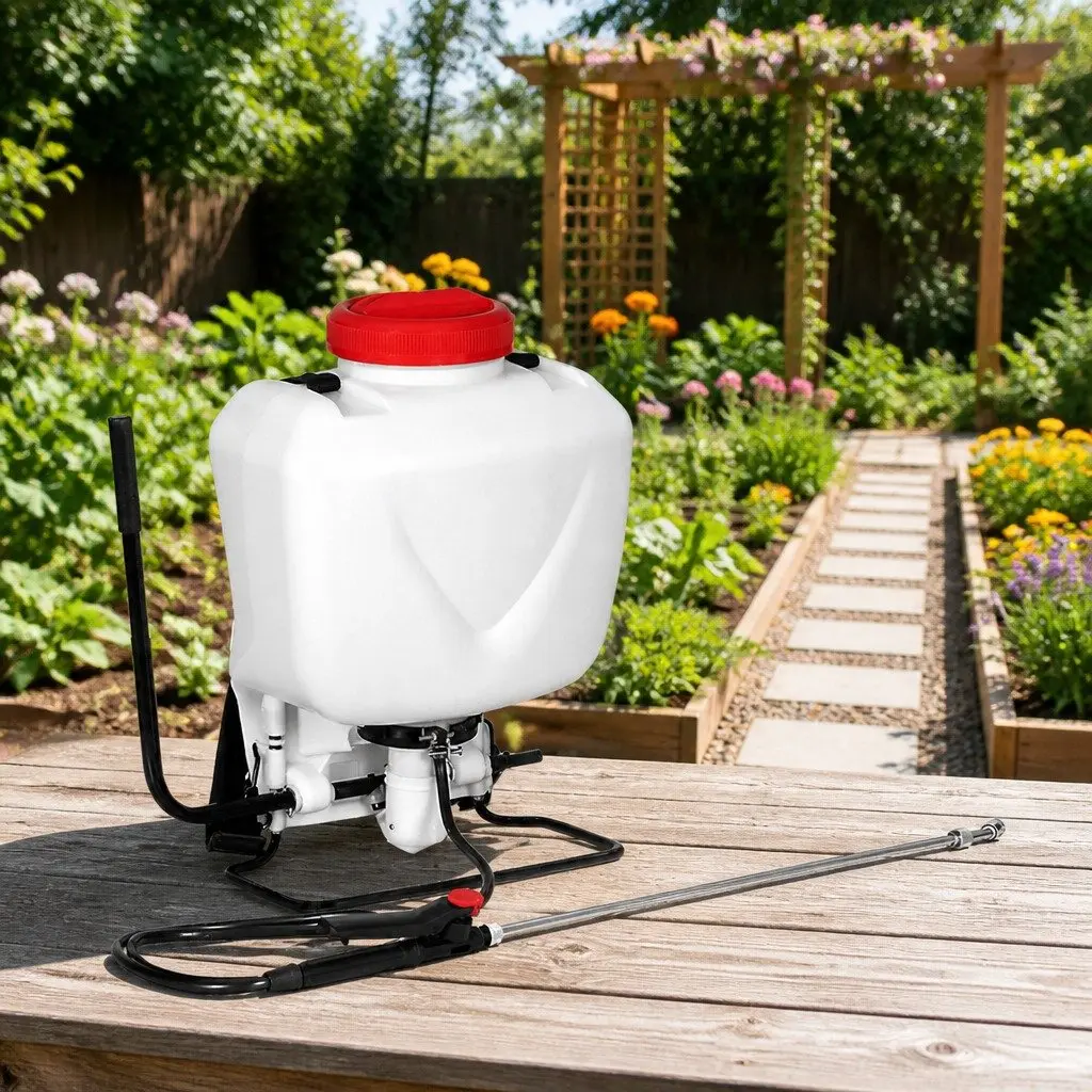 15L Backpack Sprayer Garden Spray Pump Pesticide Herbicide Four Nozzles White Red