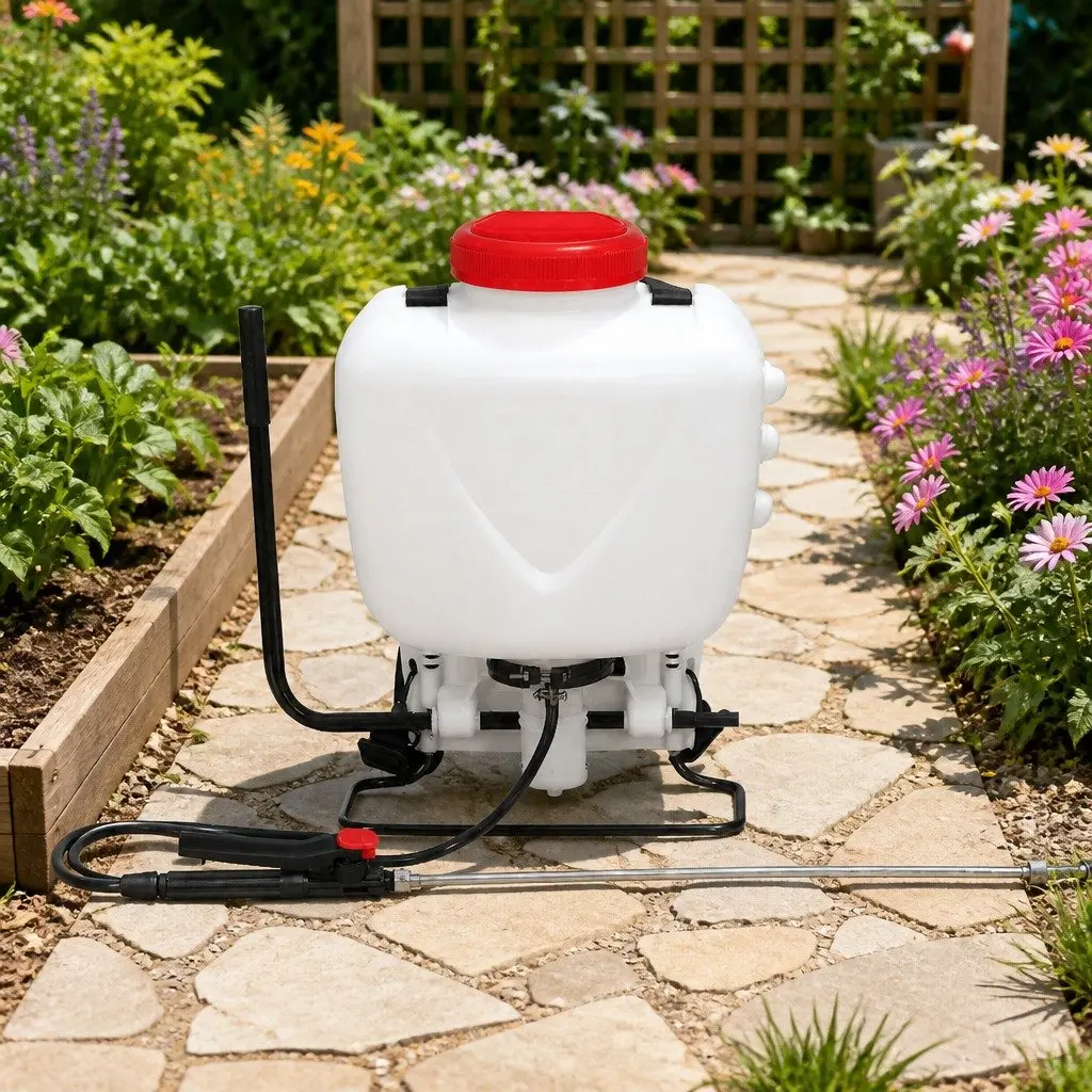 15L Backpack Sprayer Garden Spray Pump Pesticide Herbicide Four Nozzles White Red