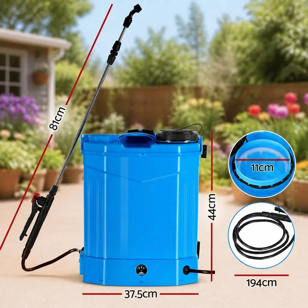 Electric Backpack Sprayer 16L Garden Pesticide Herbicide Blue