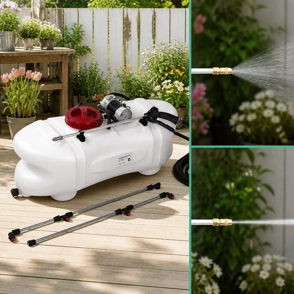 Weed Sprayer 60L Tank 12V Pump Garden Boom Spray Equipment Black