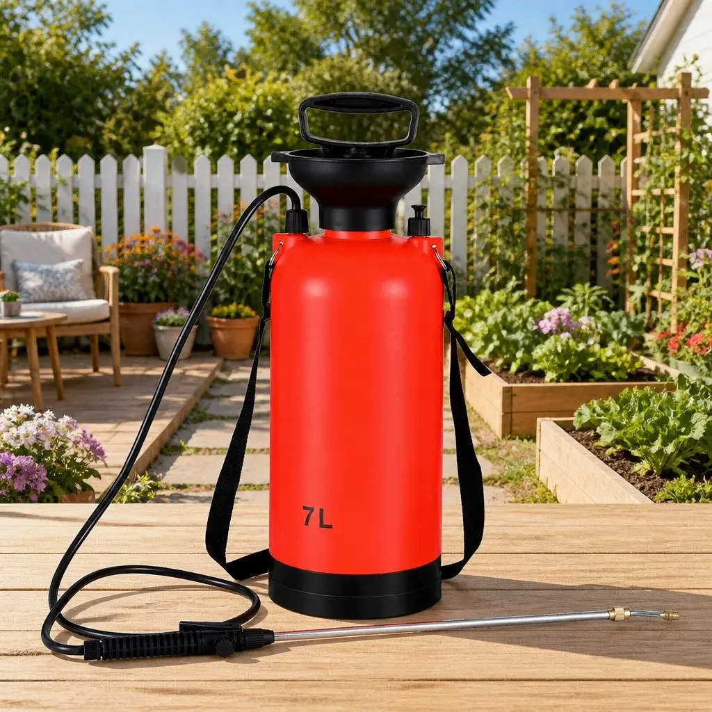 7L Pressure Sprayer Garden Spray Tank Weed Herbicide Pesticide Cleaning Orange Black