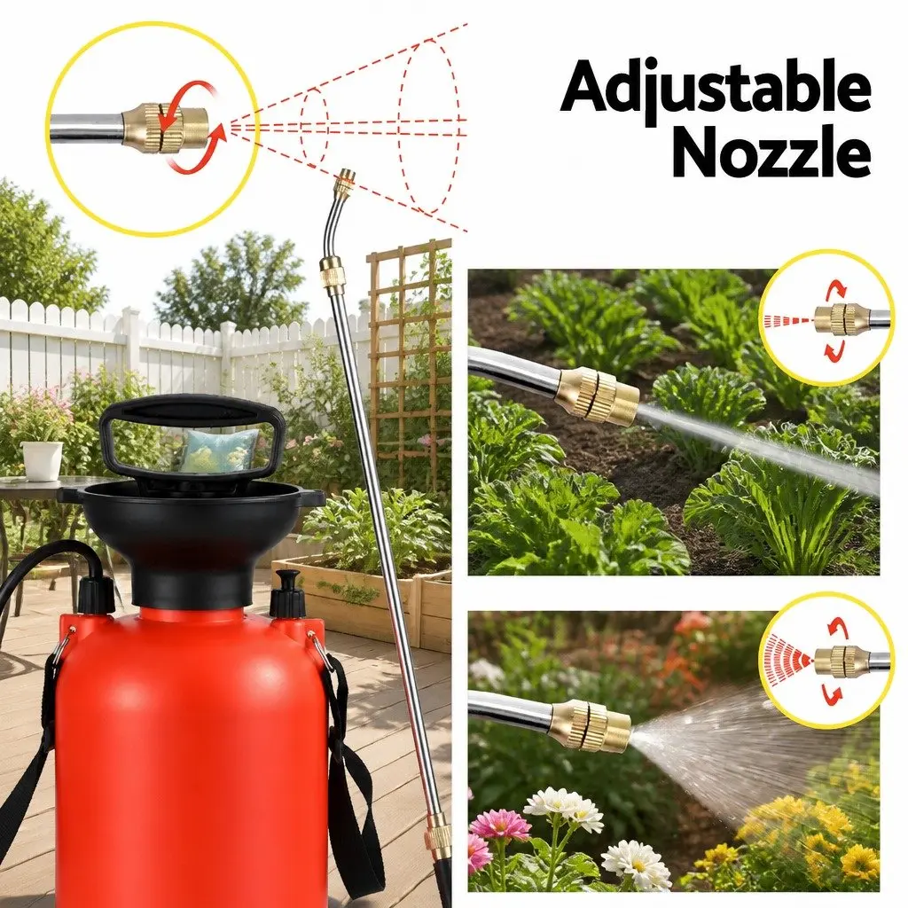 7L Pressure Sprayer Garden Spray Tank Weed Herbicide Pesticide Cleaning Orange Black