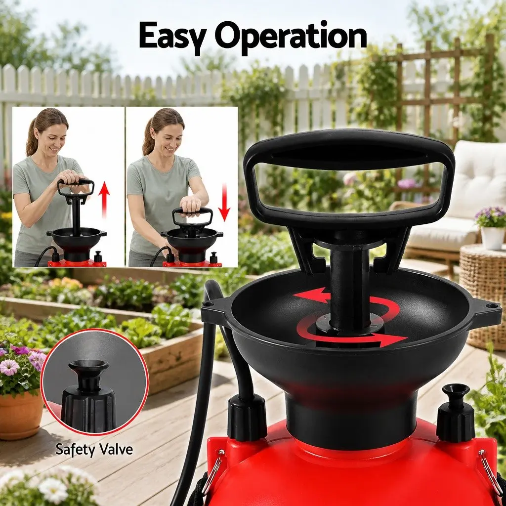 7L Pressure Sprayer Garden Spray Tank Weed Herbicide Pesticide Cleaning Orange Black