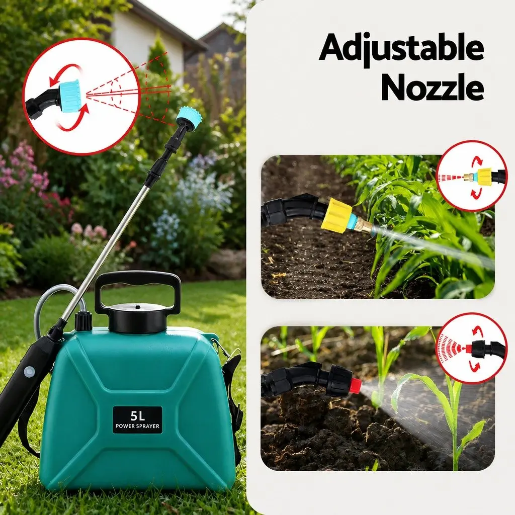 Electric Weed Sprayer USB Charging 5L Garden Herbicide Green