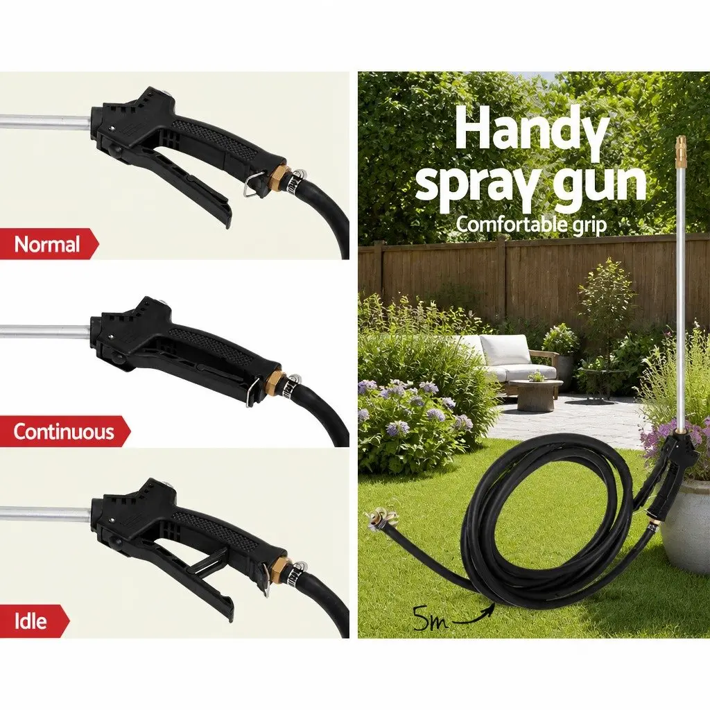 Weed Sprayer 60L Tank Trailer Rear Boom Spray Gun 12V Pump Garden Herbicide Black