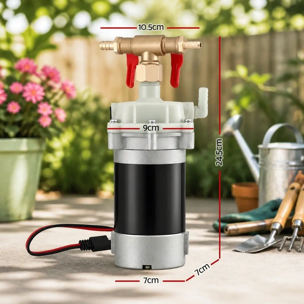 12V Garden Pump Sprayer Diaphragm Pressure Sprayer for Lawn Weed Spraying Black 24.5 x 10.5 cm