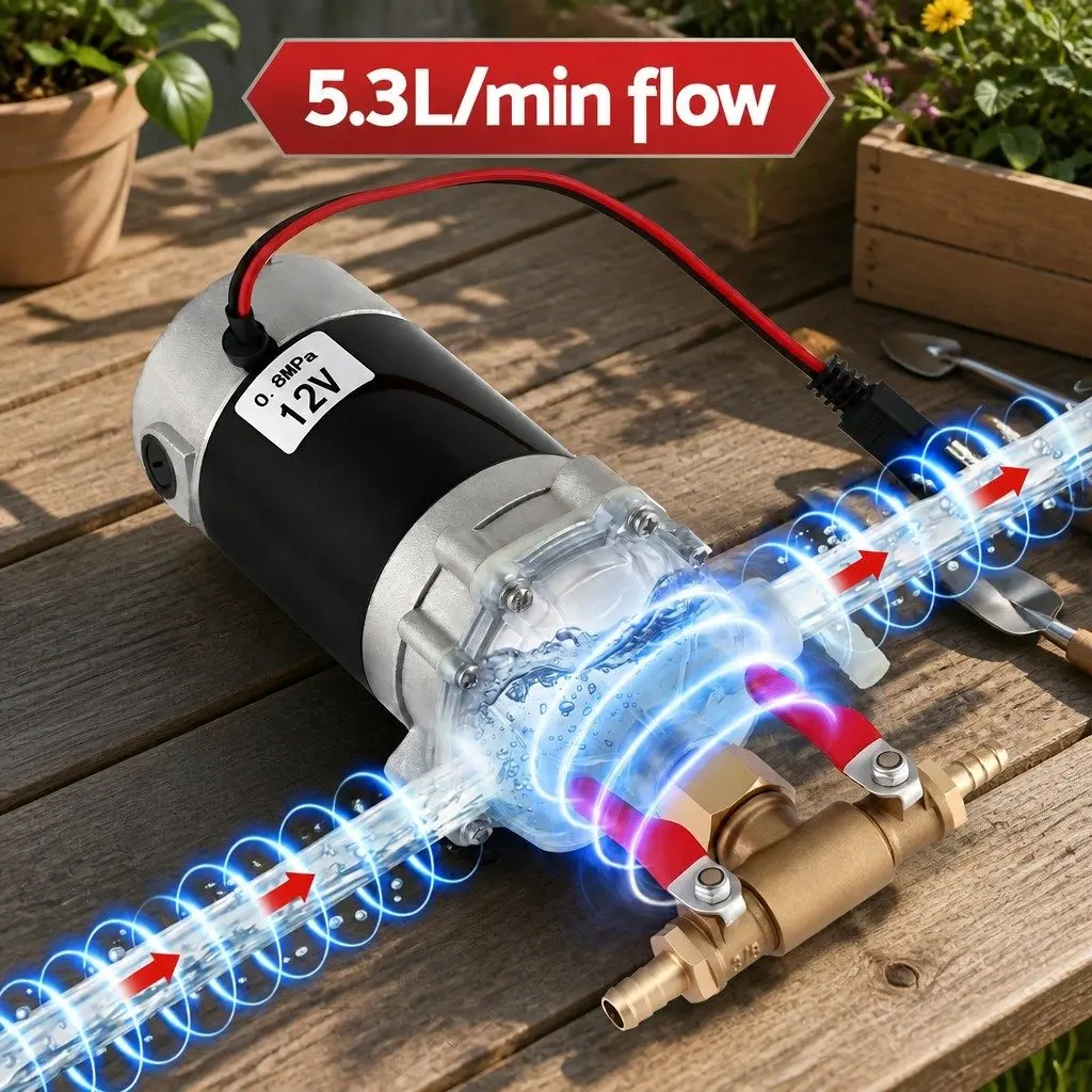 12V Garden Pump Sprayer Diaphragm Pressure Sprayer for Lawn Weed Spraying Black 24.5 x 10.5 cm