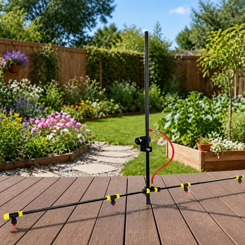 Adjustable Spray Boom Herbicide Sprayer 151cm Width 4 Nozzles Black