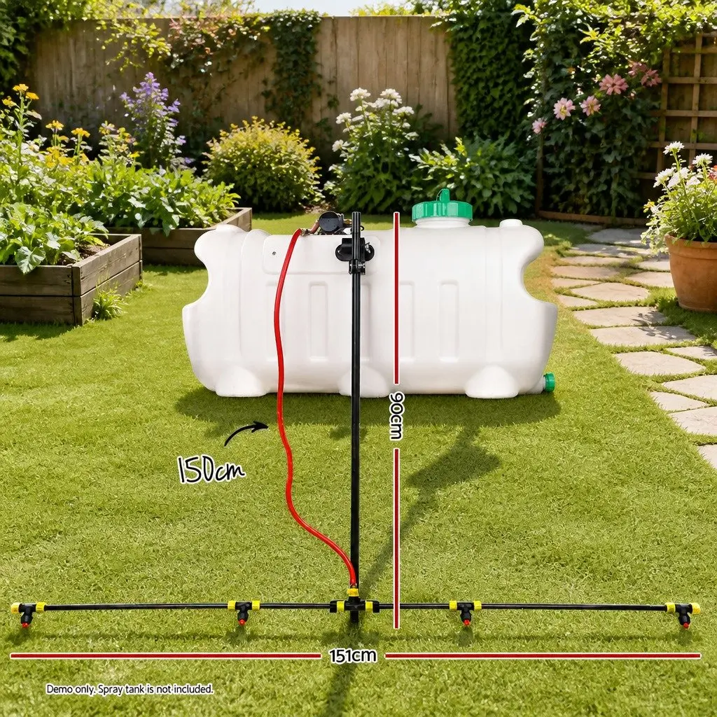 Adjustable Spray Boom Herbicide Sprayer 151cm Width 4 Nozzles Black