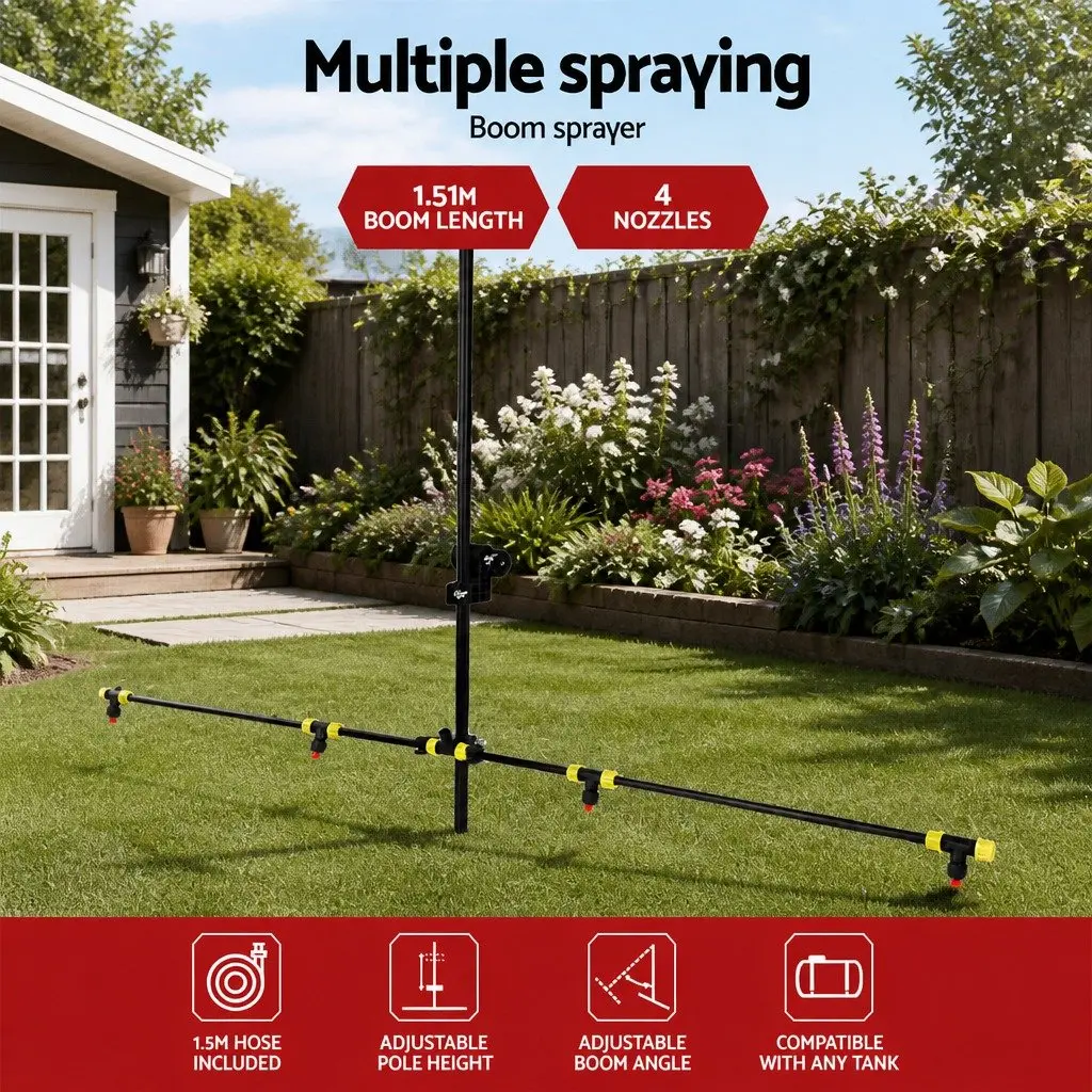 Adjustable Spray Boom Herbicide Sprayer 151cm Width 4 Nozzles Black