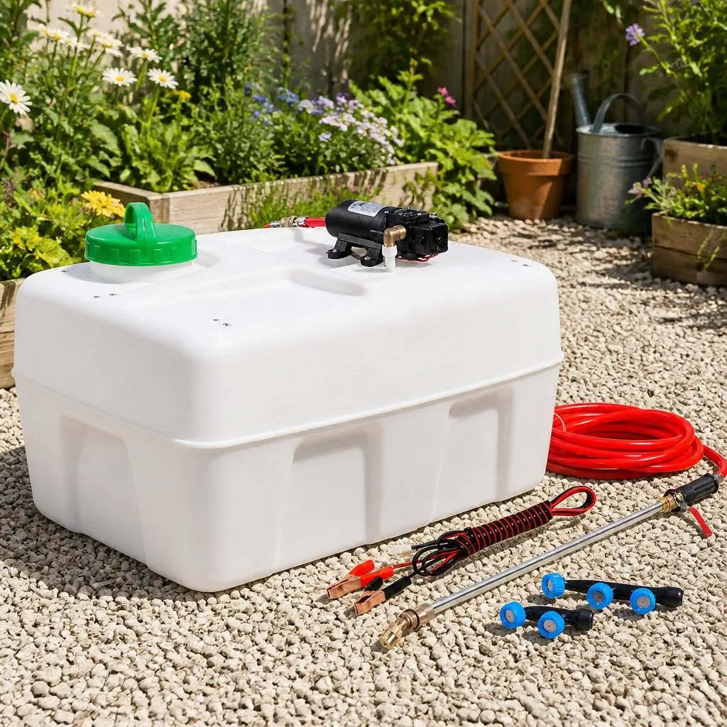 50L ATV Weed Sprayer Electric Garden Spray Gun Tank with 3 Nozzles Black