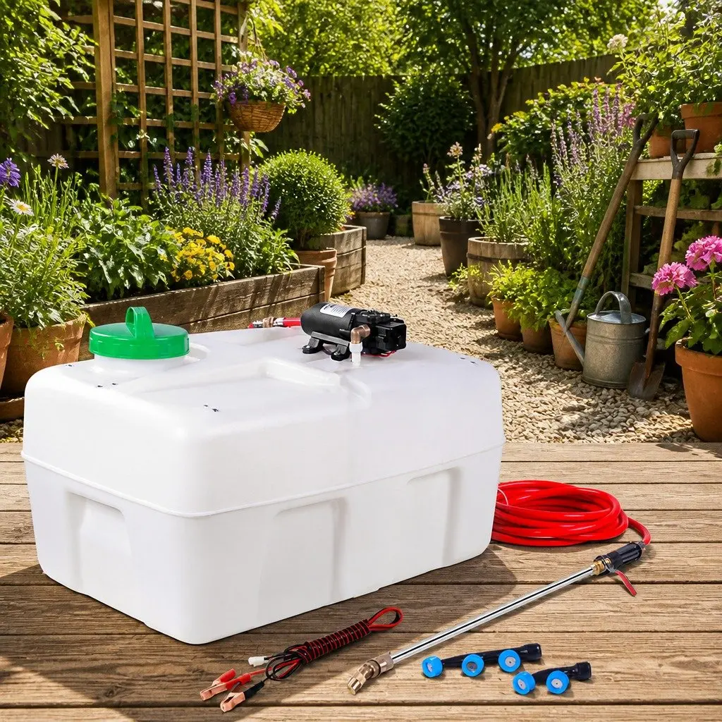 50L ATV Weed Sprayer Electric Garden Spray Gun Tank with 3 Nozzles Black