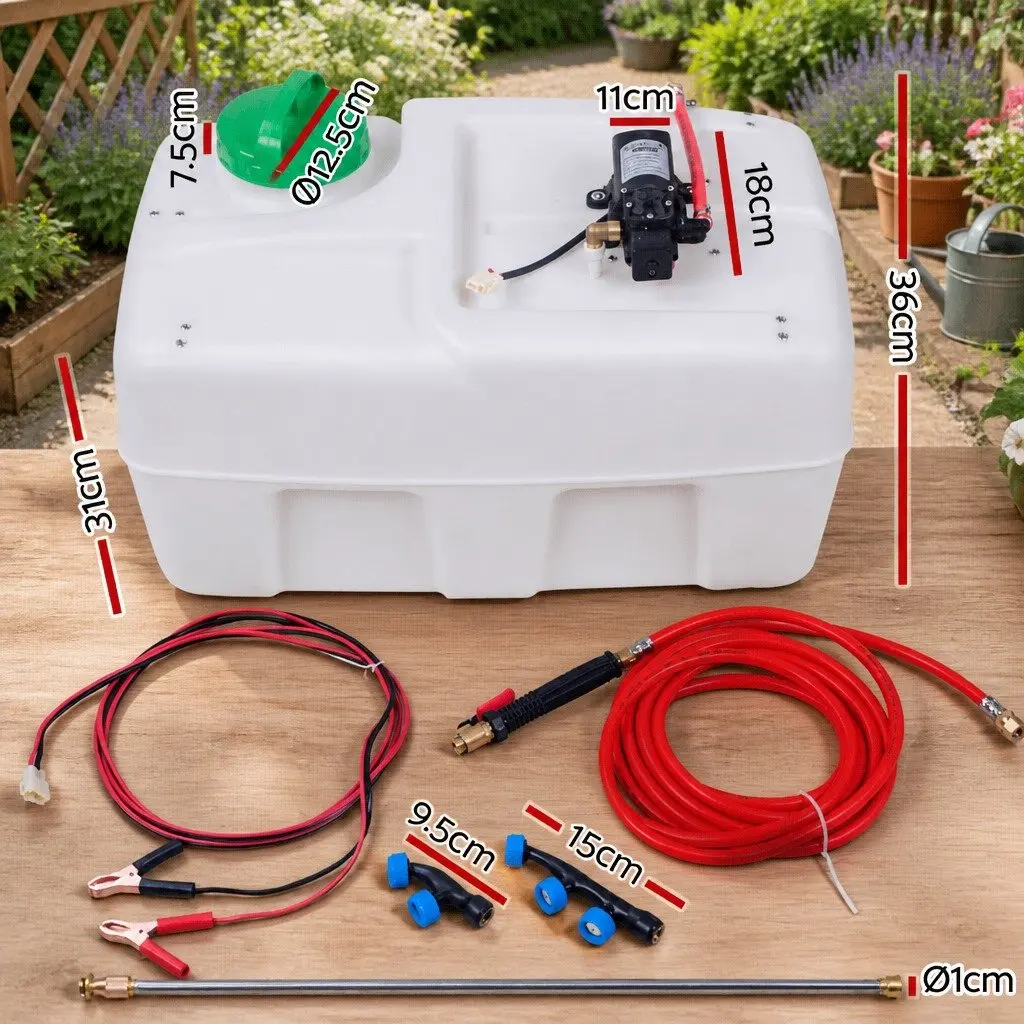 50L ATV Weed Sprayer Electric Garden Spray Gun Tank with 3 Nozzles Black