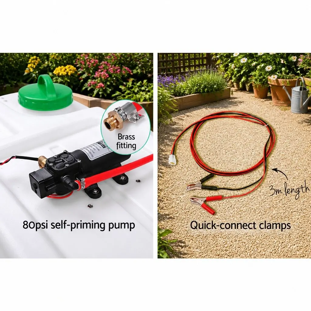 50L ATV Weed Sprayer Electric Garden Spray Gun Tank with 3 Nozzles Black