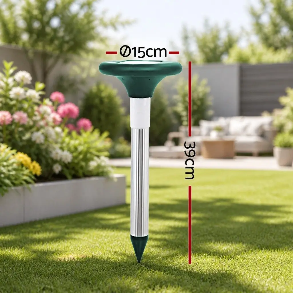 Solar Snake Repeller 8 Piece Ultrasonic Pest Deterrent Green
