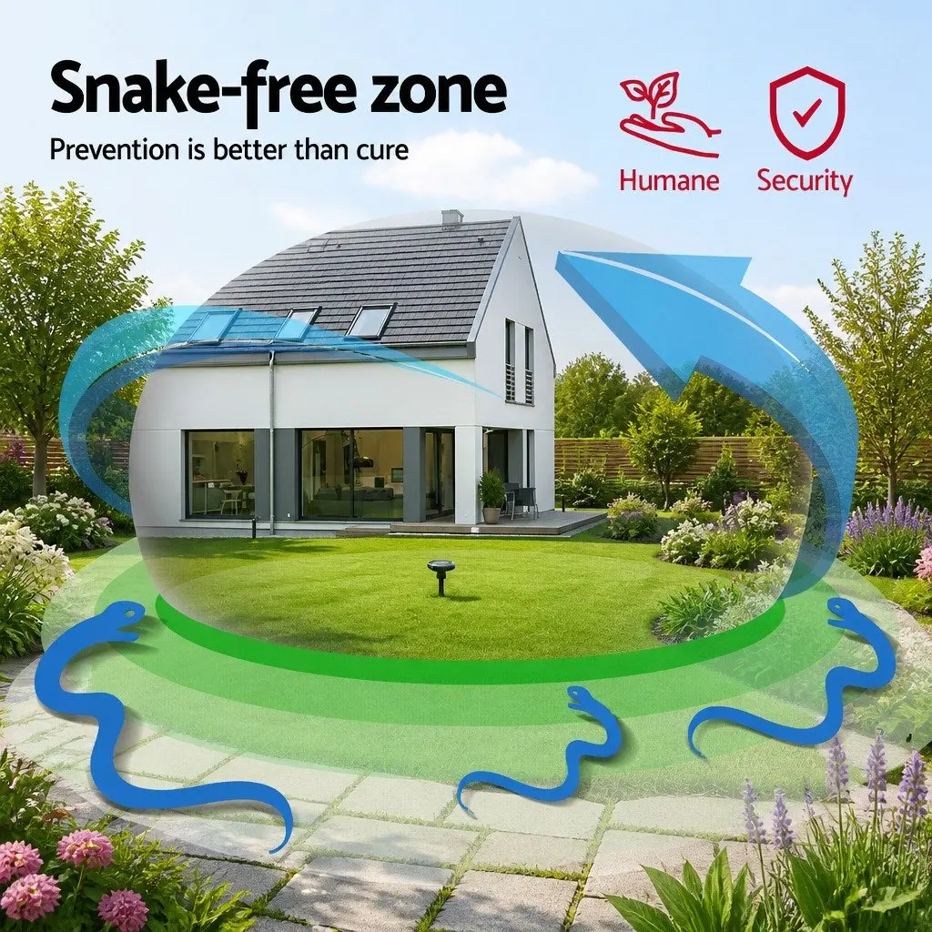 Solar Snake Repeller 8 Piece Ultrasonic Pest Deterrent Green